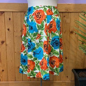 Talbots Floral Pleated Skirt